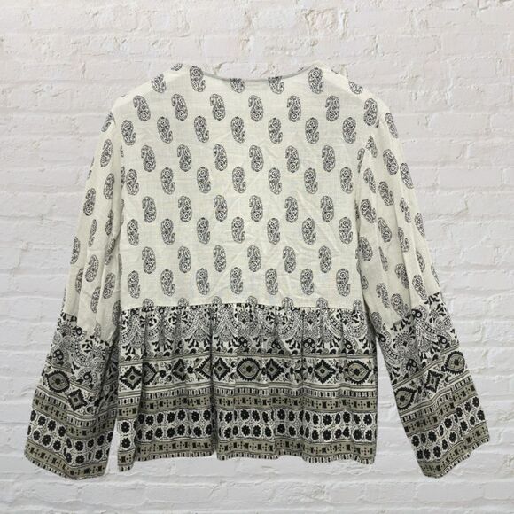 Zara Cream and Black Boho Top - Picture 3 of 14